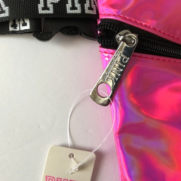 $13❤️New VS LOVE PINK iridescent Pink Fanny Pack - Picture 3 of 6